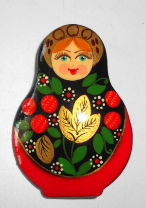 Brooch: Galya Khokhloma colours Babushka Matryoshka Babooshki Babushkas