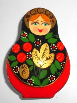 Brooch: Galya Khokhloma colours Babooshki s