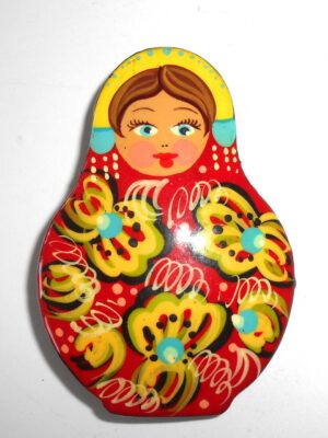 Brooch: Galya in fancy dress Babushka Matryoshka Babooshki Babushkas