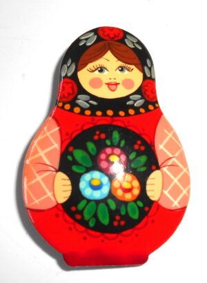 Brooch: Galya with floral tray Babooshki s