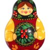 Brooch: Galya with Zhostovo tray Babooshki s