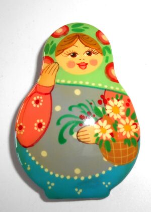 Brooch: Galya in grey apron Babooshki s