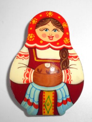 Brooch: Galya with Bread & Salt brown apron Babooshki s