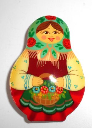 Brooch: Galya green scarf Babooshki s