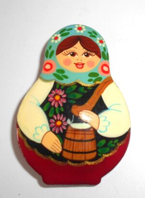 Brooch: Galya with water caring beam Babooshki s