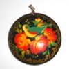 Pendant round: Bird & roses on black Babooshki s