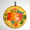 Pendant round: Roses on light yellow Babooshki s