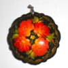 Pendant fancy round: Four Roses on black Babooshki s