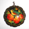 Pendant fancy round: Bird on black Babooshki s