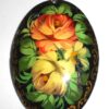 Pendant oval: Flowers on black Babooshki s