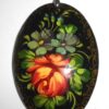 Pendant oval: Wild flowers on black Babooshki s
