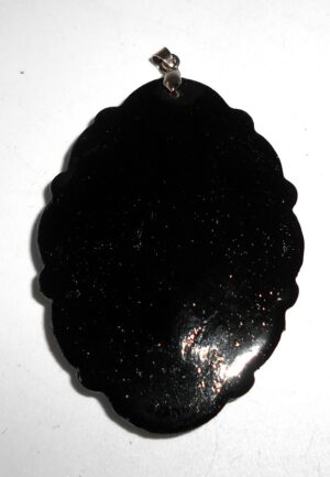Pendant fancy oval: Red rowan on black Babooshki s