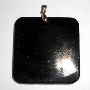Pendant square: Flowers on black Babooshki s