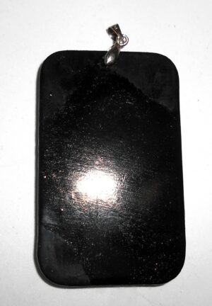 Pendant rectangle: Roses & daisies on black Babooshki s