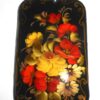 Pendant rectangle: Roses & daisies on black Babooshki s
