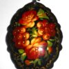 Pendant fancy oval: Red Rowan on black Babooshki s