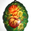 Pendant fancy oval: Roses on sparkling green Babooshki s