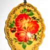 Pendant fancy oval: Roses on light yellow Babooshki s