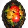 Pendant fancy oval: Various roses on black Babooshki s
