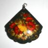 Pendant fan shape: Flowers on dark green Babooshki s