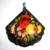 Pendant fan shape: Flowers on black Babooshki s