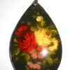 Pendant drop shape: Roses on black Babooshki s