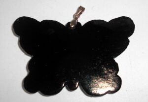 Pendant butterfly shape: Red rowan on black Babooshki s
