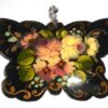 Pendant butterfly shape: Pale roses on black Babooshki s