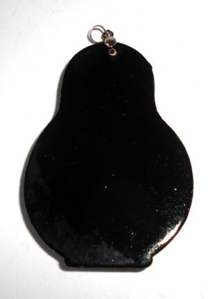 Pendant doll shape: Red rowan on black Babooshki s