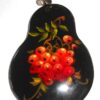 Pendant doll shape: Red rowan on black Babooshki s