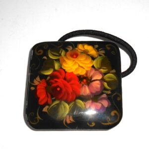 Hair dress: Flowers on black Babushka Matryoshka Babooshki Babushkas