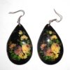 Earrings drop shape: ‘Pale Roses’ on black Babooshki s