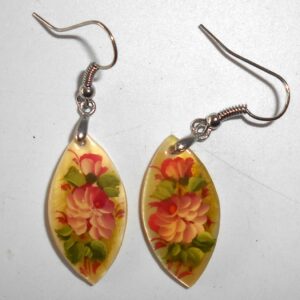 Earrings pearl: 'Pink Roses' Babushka Matryoshka Babooshki Babushkas