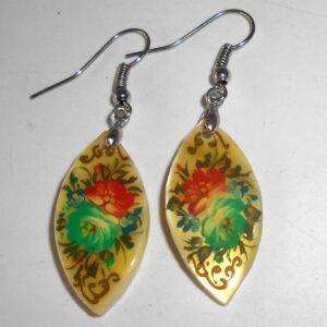 Earrings pearl: ‘Red & cyan Roses’ Babooshki s