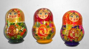Babushka fridge magnet x 3 Babushka Matryoshka nesting Doll  Babooshki Babushkas
