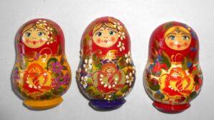 Babushka fridge magnet x 3 Babushka Matryoshka nesting Doll  Babooshki Babushkas