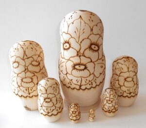 Girl 7-set with flowers giant nesting Doll Babooshki s raw plain unpainted Unfinished Montessori blank