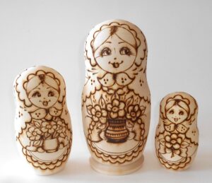 Girl 7-set with flowers giant nesting Doll Babooshki s raw plain unpainted Unfinished Montessori blank