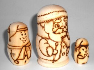 DIY Santa 3-set nesting Doll Babooshki s raw plain unpainted Unfinished Montessori blank