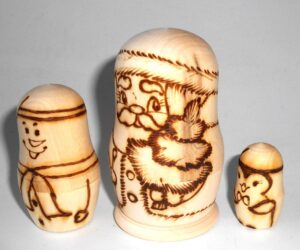 DIY Santa 3-set nesting Doll Babooshki s raw plain unpainted Unfinished Montessori blank
