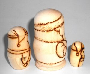 DIY Santa 3-set nesting Doll Babooshki s raw plain unpainted Unfinished Montessori blank