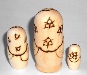 DIY girl 3-set with flower basket nesting Doll Babooshki s raw plain unpainted Unfinished Montessori blank