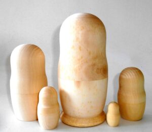 Blank DIY 5-set Large 15cm raw plain unpainted Unfinished Montessori DIY BLANK nesting Doll Babooshki s