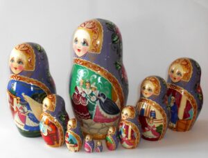 Cinderella multi-figure 10-set Huge Babushka Matryoshka nesting Doll Babooshki Babushkas - Image 7