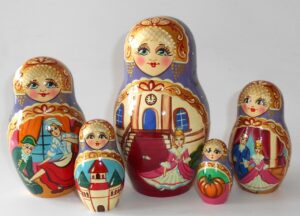 Cinderella multi-figure 10-set Huge Babushka Matryoshka nesting Doll Babooshki Babushkas - Image 3