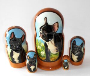 French Bulldog Babushka Matryoshka nesting Doll Babooshki Babushkas