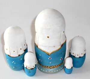 Village girl in Winter dress nesting Doll Babooshki s