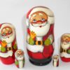 Santa with bell nesting Doll Babooshki s