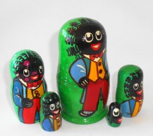 Golly small on green nesting Doll Babooshki s