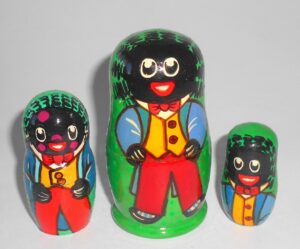 Golly small on green nesting Doll Babooshki s